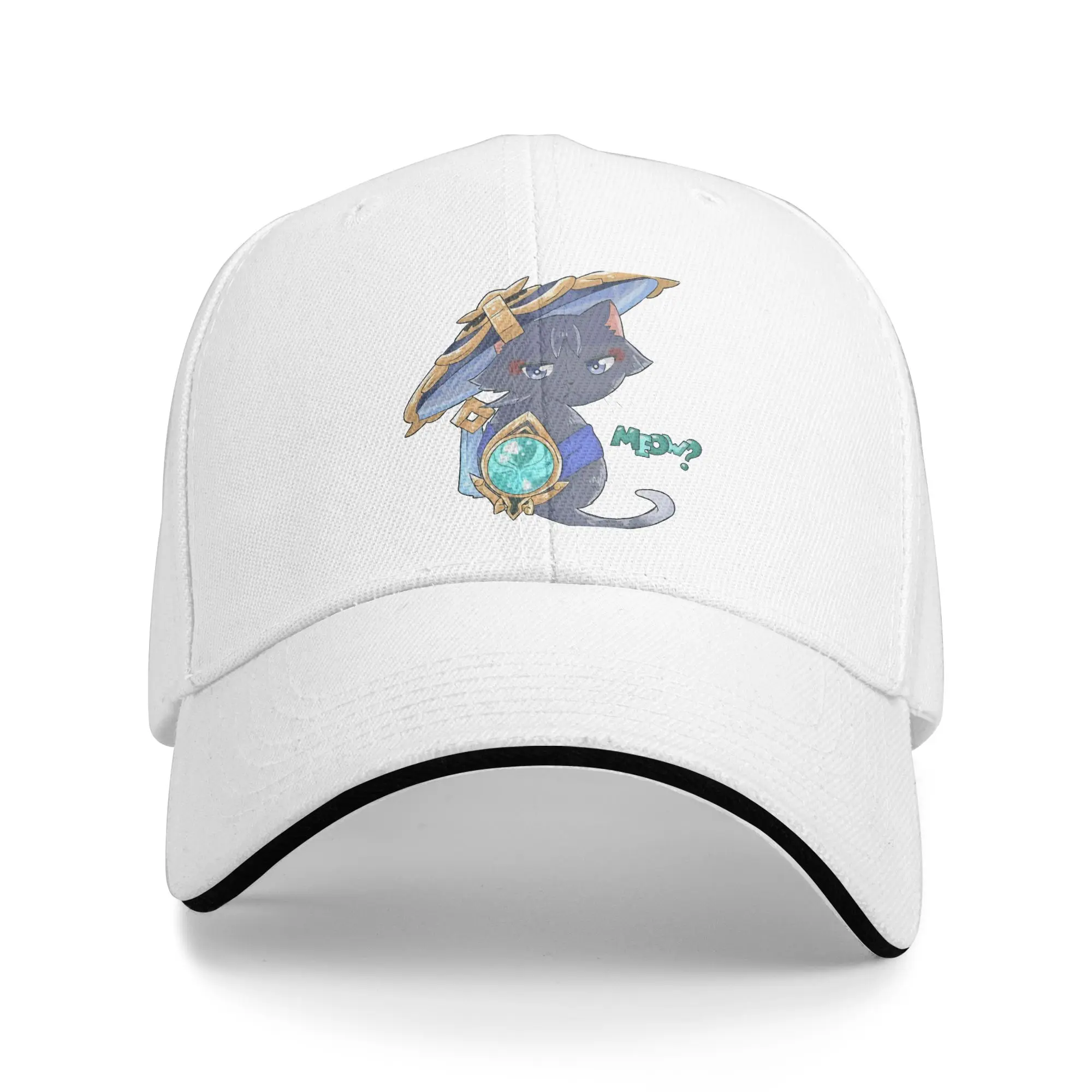 Meow Wanderer cat Baseball Caps Hip Hop Genshin Impact Sandwich Cap Unisex Adjustable Caps Hat Workouts