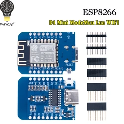 WAVGAT D1 Mini TYPE-C USB ESP8266 ESP-12F CH340G V2 Placa de desarrollo WIFI D1 Mini NodeMCU Lua IOT placa 3,3 V con pines