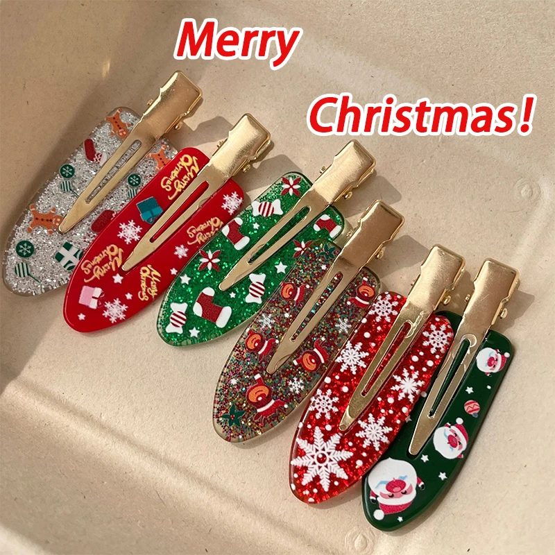 New Christmas collection cute little hair accessories for women candy Christmas socks gift elk side clip kids  bobby pins