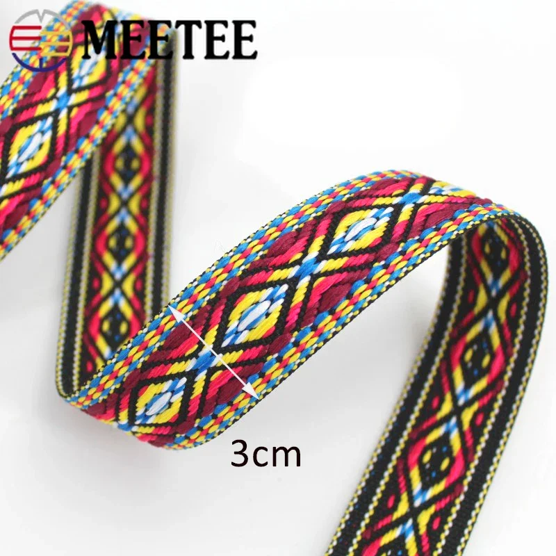 9Yards 30mm Polyester Cotton Jacquard Webbing DIY Sewing Webbings Ribbons Clothes Bag Straps Hats Decorative Tapes Fabric