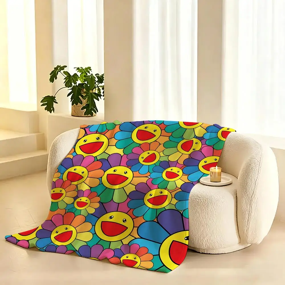Takashi Murakami Artist Throw 240g flannel blanket, suitable for sofas, beds, offices,  exquisite gift blankets