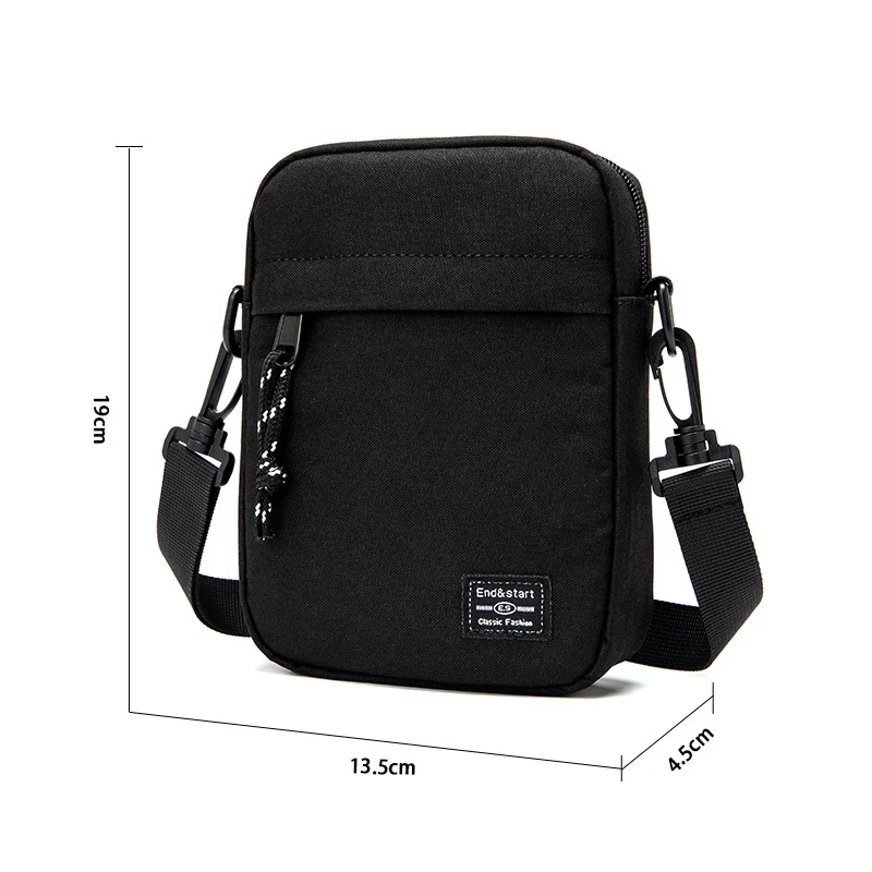 Male Side Shoulder Bag Messenger Sling Bags For Men Casual Oxford Small Zipper Crossbody Pouch Simple Mini Crossbody Phone Bag