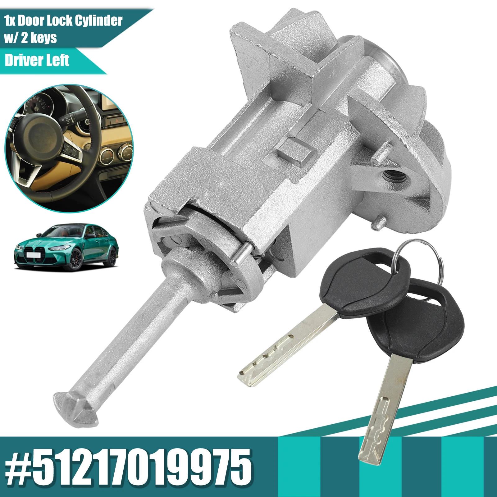 

Цилиндр замка левой двери водителя с ключами для BMW 325i 325ci 325xi 2001-2006