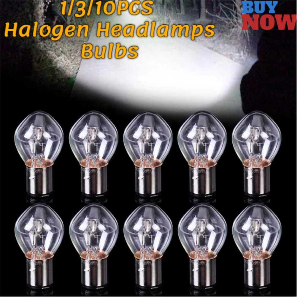 1/3/10pcs BA20D High Brightness LED Bulbs 12V 35/35W Halogen Headlight Singal Lamp Bulb Amber For Motorcycle ATV Moped Scooter