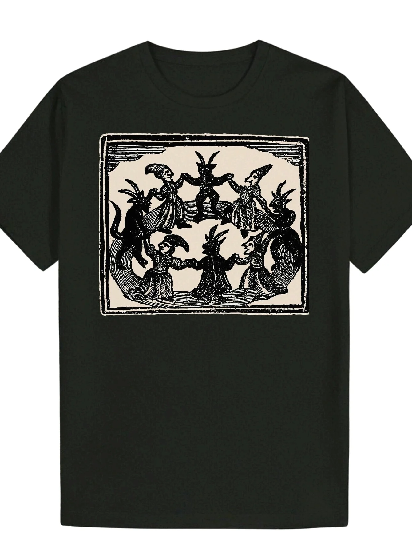 funny Men Short Sleeve Graphic Fashion vintage print summer black T-shirt Collection Essential Y2K anime inappropriate horror