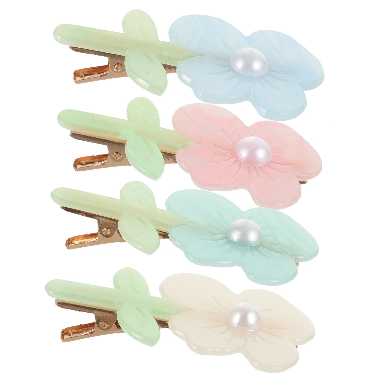 

4pcs Flower Hair Clips Acrylic Barrettes For Daily Wear Vacation Holiday Travel Accessories Hair Decorations