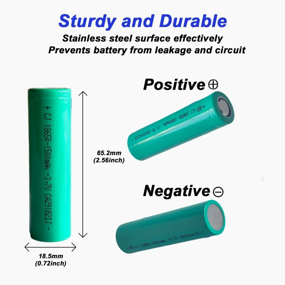 18650 3.7V 1500mAh Rechargeable Battery + Charger