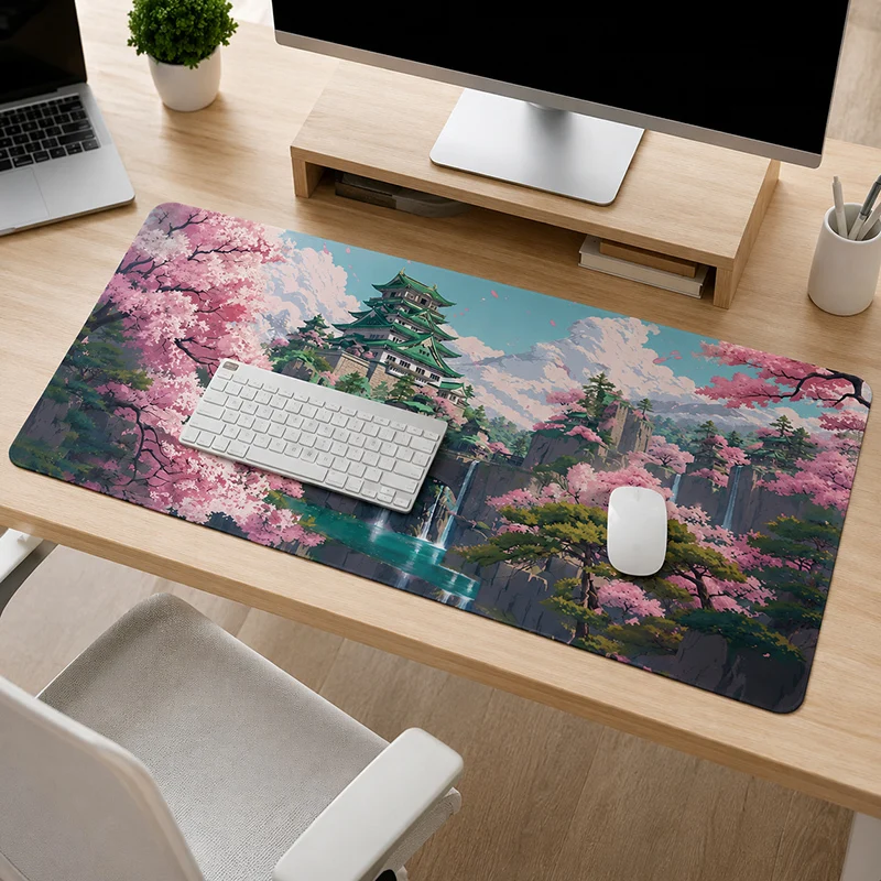 Mouse Pad Cherry Blossom Japanese Style Gaming printon demand Home Mousepad XXL Desk Mats Carpet Non-Slip Natural Rubber