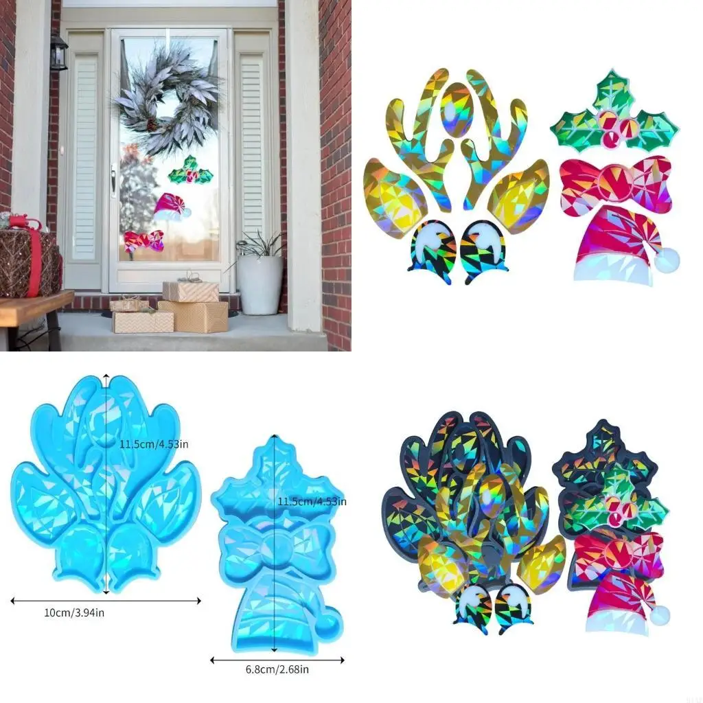 91AF Light Elk Christmas Hat Ornament Silicone Mold for DIY Craft Jewelry Tool