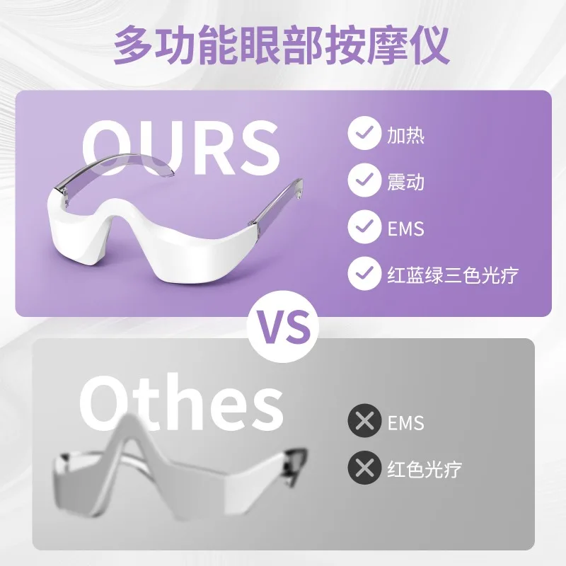 EMS Eye Beauty Massager with Heat & Red Light, Foldable Rechargeable Eye Care Device, Portable Home Eye Area Massage Tool