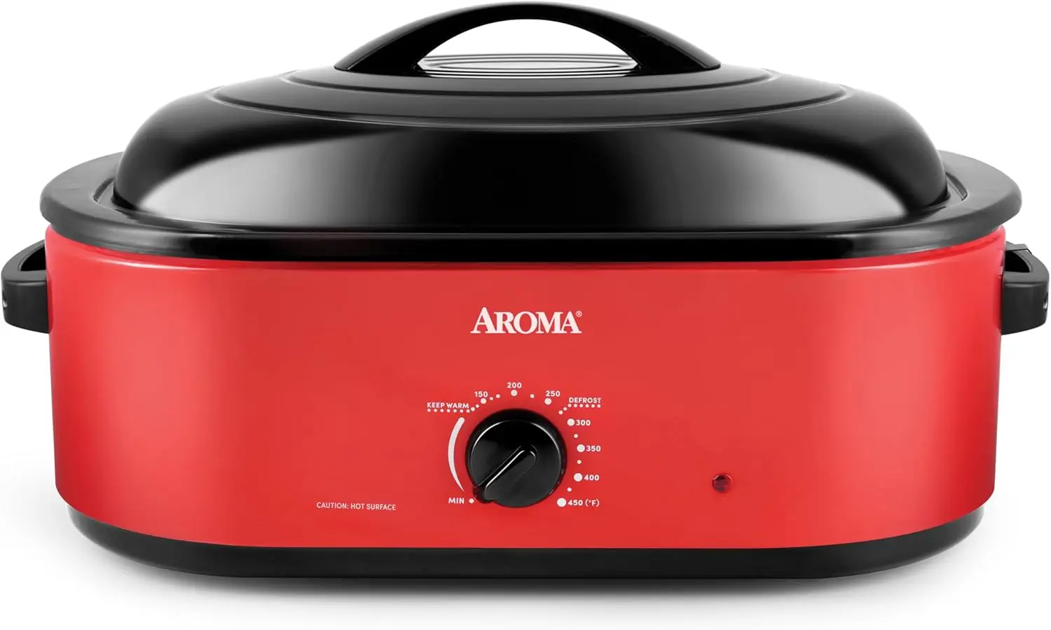 

18Qt. Roaster Oven with Self-Basting Lid, Fits 22-lb. Turkey, Adjustable Temperature Settings, Keep Warm Setting, Red (ART