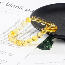 Original Reiki Citrine Bracelets Women Energy Yellow Crystal Enhance Thinking Confidence Bracelets Gemini Guardian Stone Jewelry