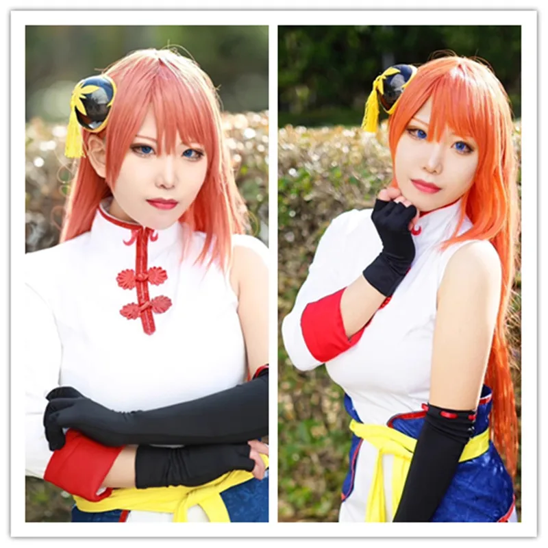 

Костюм для косплея японского аниме Gintama Kagura, костюм Cheongsam для косплея + парик, костюмы на Хэллоуин для взрослых для женщин, XS-3XL