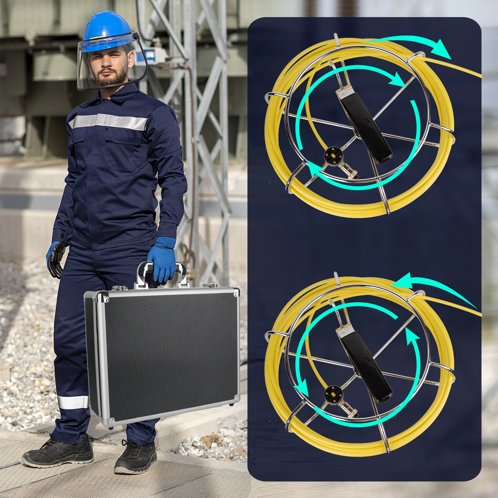 Sewer Pipe Inspection Camera 32GB Card DVR IP68 Drain 18mm Sewer Pipeline Industrial Endoscope with 7 Monitor