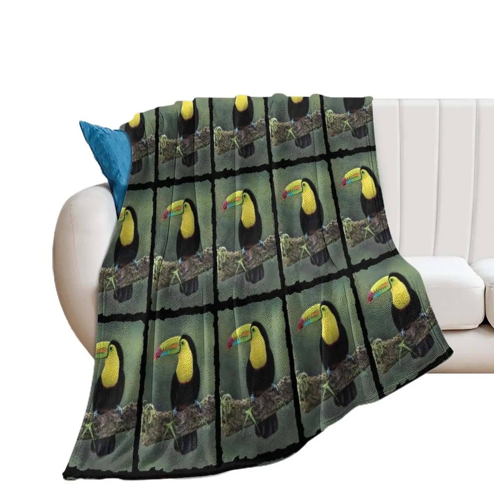 Keel-Billed Toucan Throw Blanket Fashion Sofas blankets ands Hairy cosplay anime Blankets