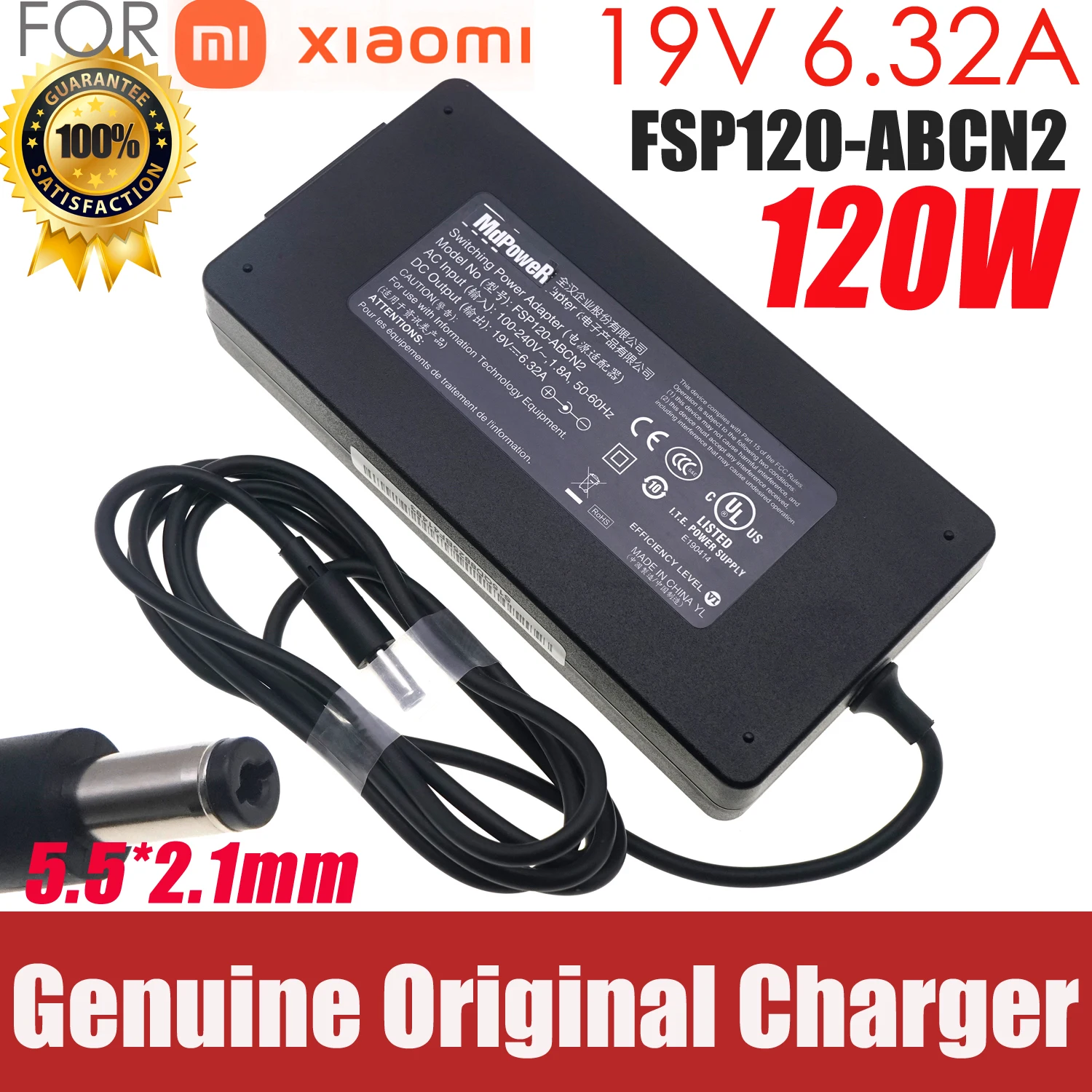 

Original FPS120-ABCN2 AC Adapter 19V 6.32A 120W Charger For Xiaomi TV Power Supply 5.5x2.1mm Tip