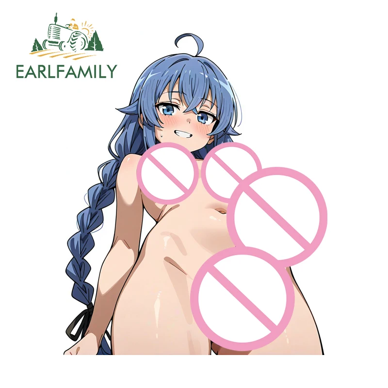 

EARLFAMILY Roxy Big Futa Car Sticker Custom Blue Haired Anime Vinyl JDM Windows Decal Waterproof Surfboard Laptop Accessories