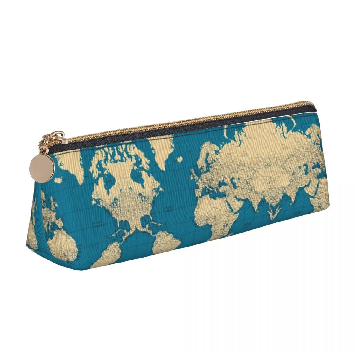 World Map Pencil Case Cities Roads Lakes and Rivers Students Aesthetic Pen Box Back To School Pencil Cases Stationery Organizer