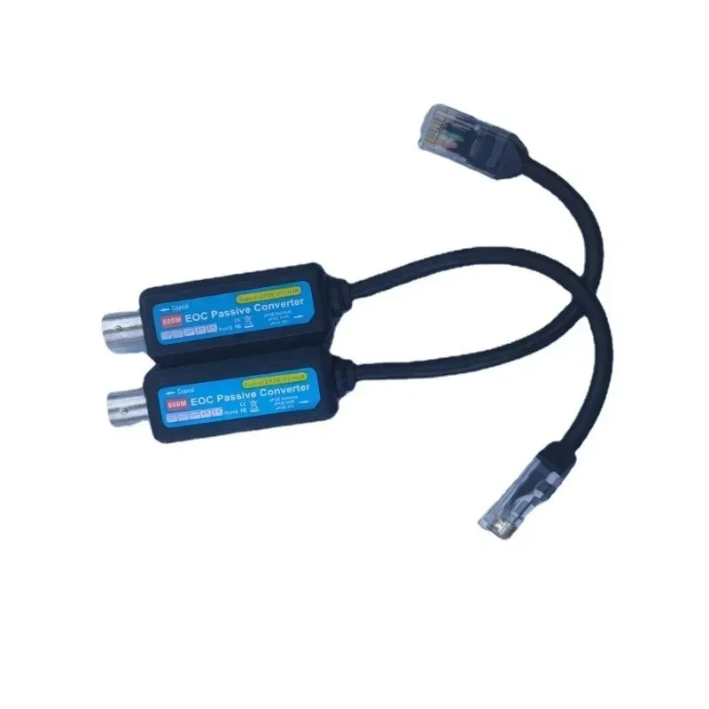 Cables coaxiales para cámara de seguridad IP, extensor pasivo trenzado, Ethernet, accesorios NVR, 1 par