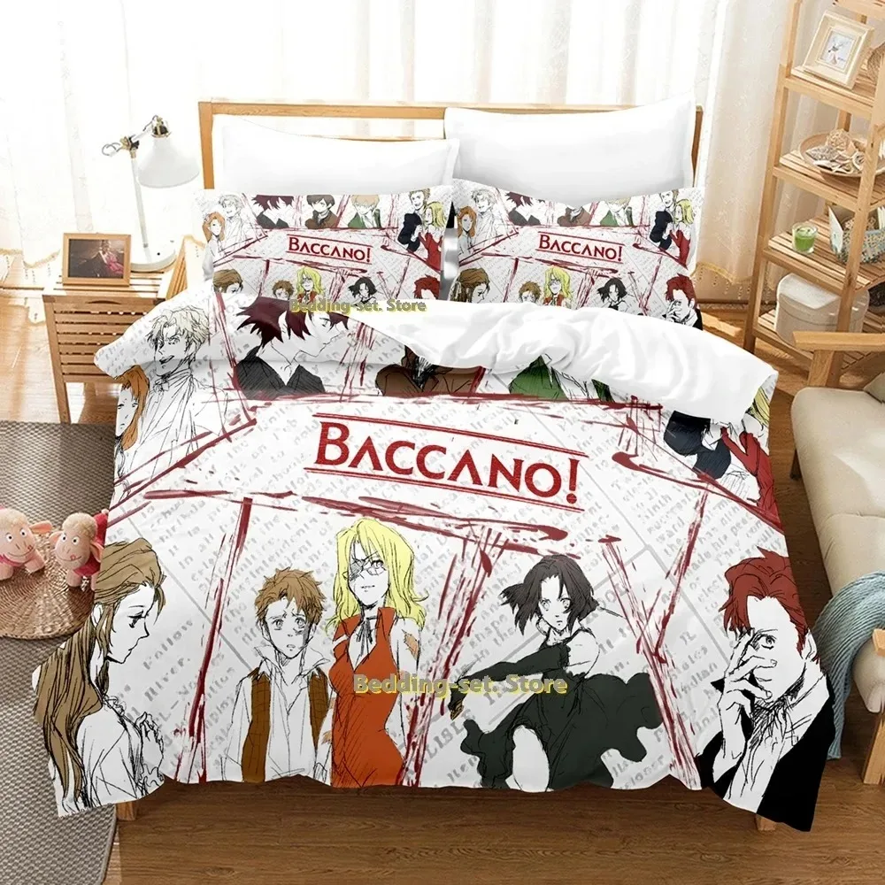 

2024 Baccano! Bedding Set Single Twin Full Queen King Size Bed Set Adult Kid Bedroom Duvetcover Sets 3D Print Anime Bed Sheet