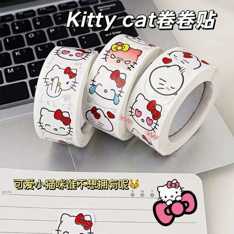 

10 Rolls/5000Pcs Stickers Kawaii Hellokitty Anime Diy Hand Account Decoration Stickers Wholesale Girl Cartoon for Kids Gift Toys