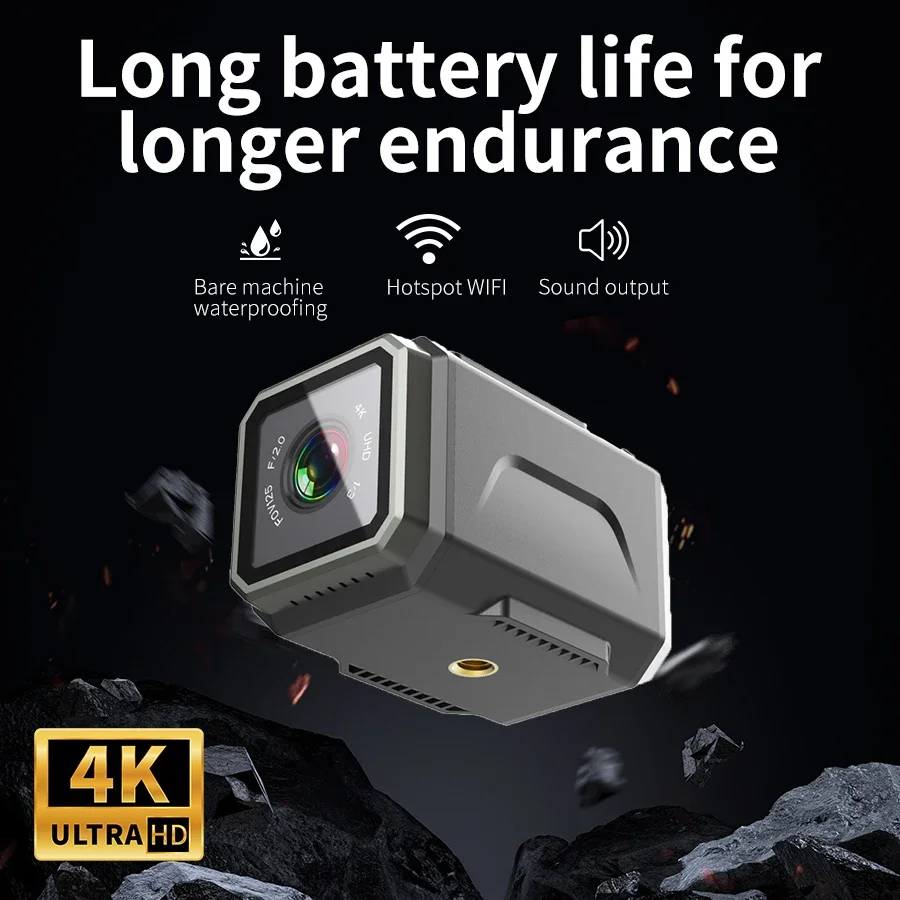 HD 4K 2K كاميرا رقمية لركوب الدراجات صغيرة في الهواء الطلق عمل الرياضة DV خوذة مقاومة للماء Camorder دراجة مسجل كليب كاميرا يمكن حملها بالجسم الصغيرة