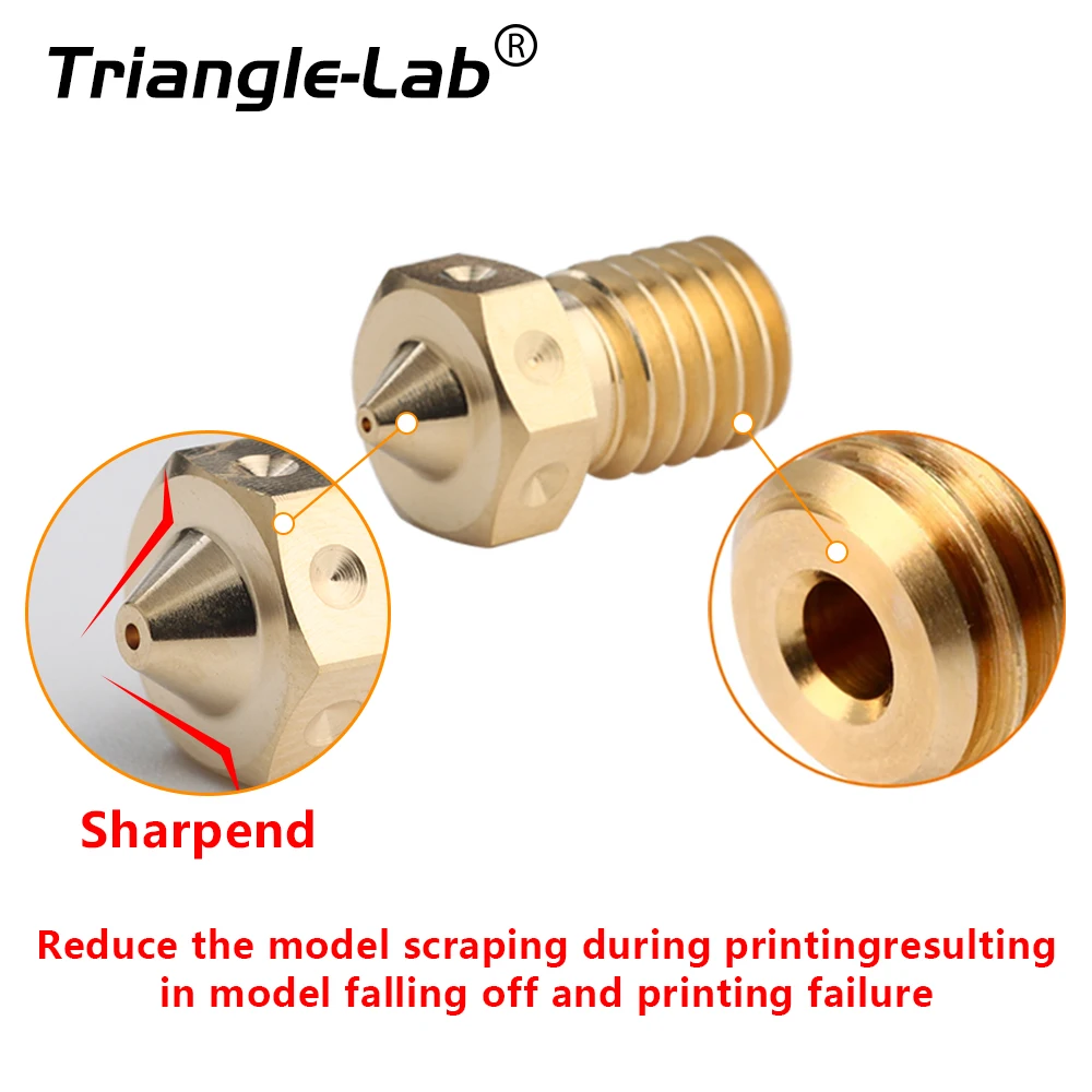 Boquilla trianglelab de latón V6 para impresoras 3D, boquilla de impresora 3D hotend para TD6 DDE CHC KIT v6, extrusora hotend prusa i3 mk3