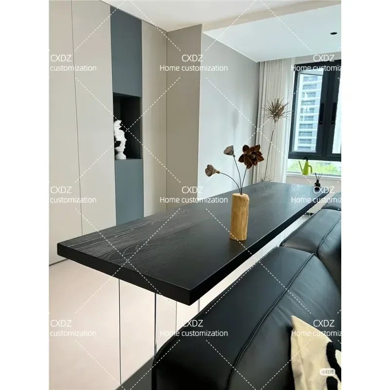 Solid Wood Acrylic Suspended Desk Horizontal Hall Sofa Back Long Table Partition Computer Desk Living Room Double Workstation
