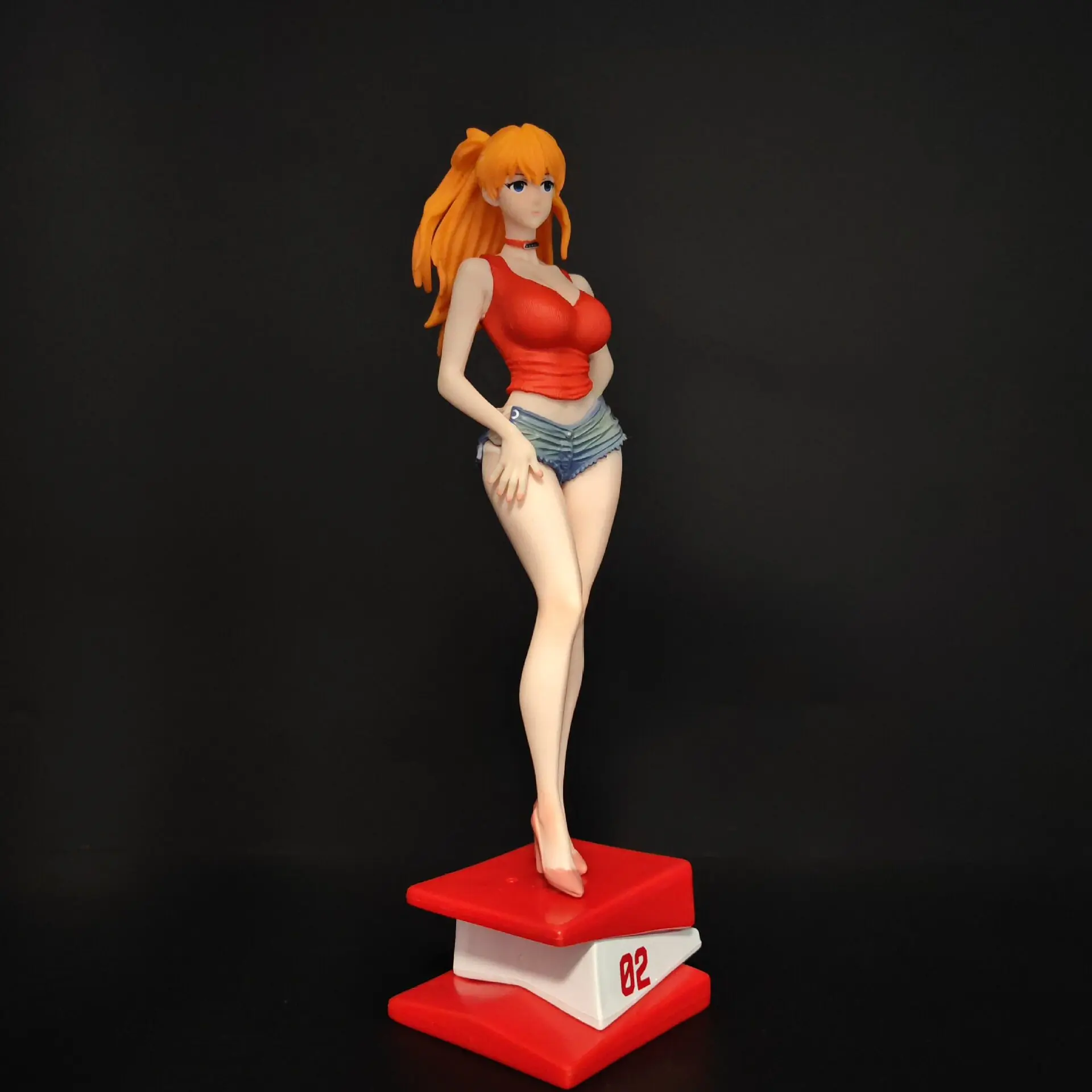 22cm Summer Asuka Langley Soryu Anime Figure Pvc Model Gk Statue Desktop Ornament Collectible Home Decor High Quality Toy Gift