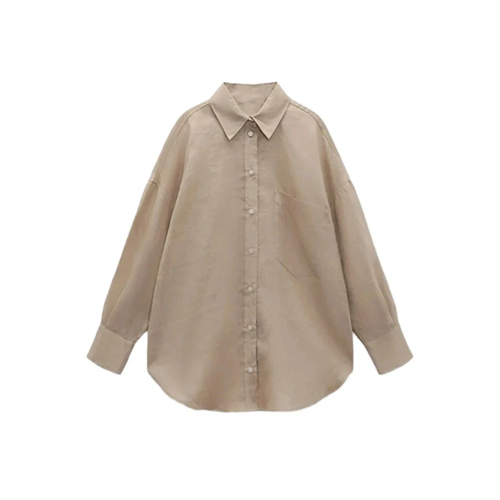 

женские сплошной цвет повседневная рубашка городской комфорт пригородный отворот рубашка передний накладной карман однобортный женская рубашка уличная мода универсальный рубашка