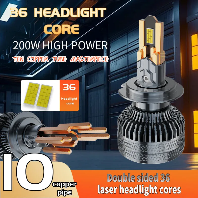 

2 шт. светодиодные автомобильные фары высокой мощности Canbus 200 Вт 16800LM 10 медная труба H4 H1 H7 H11 h8 HB3 9005 HB4 9006 авто противотуманные фары
