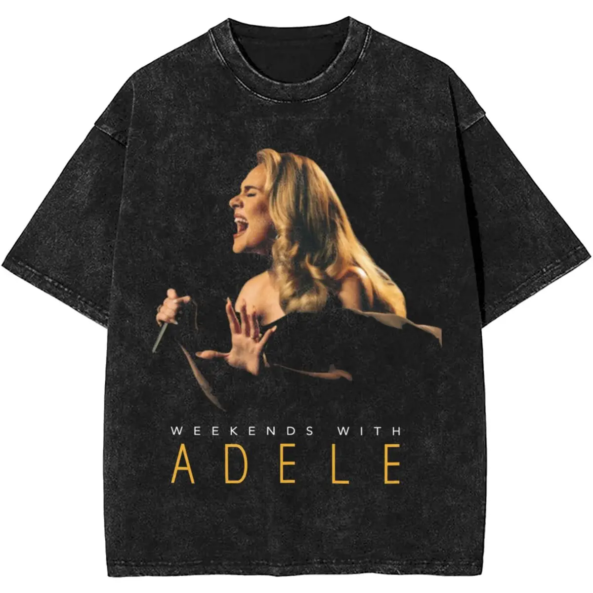 Adele In Munich Music Tour Washed T Shirt Streetwear Hip Hop Fashion T-Shirts Tee Shirt Men Women Short Sleeve High Street