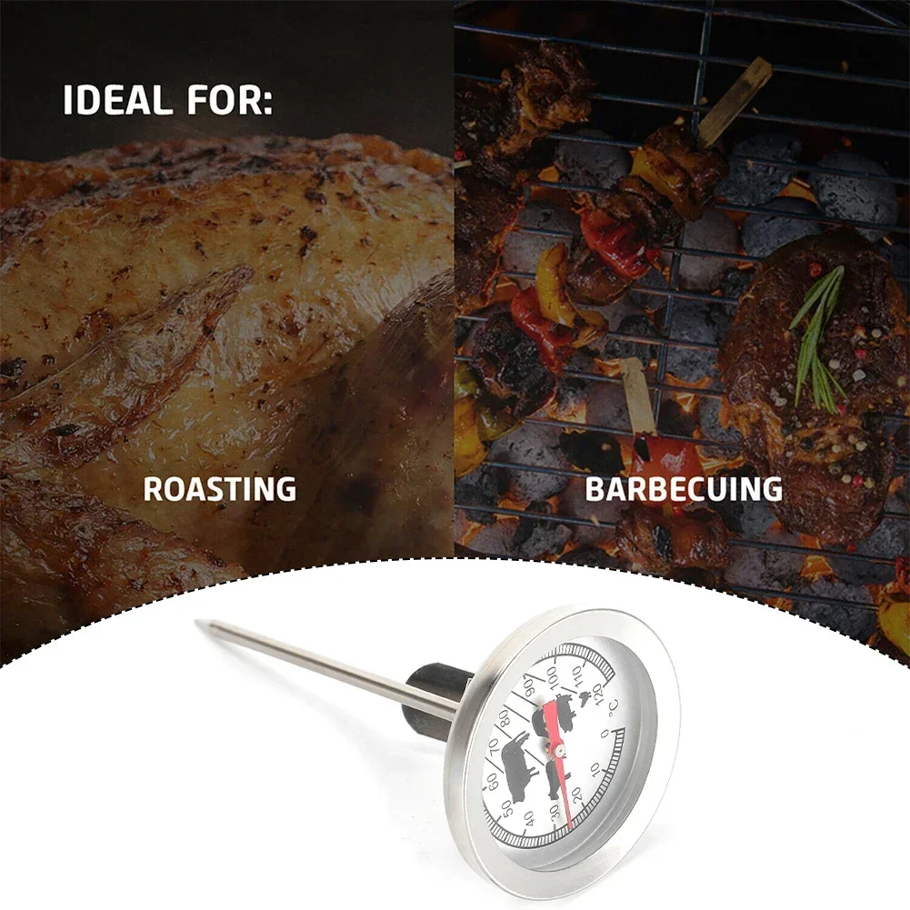 Meat Thermometer Cooking Tools Kitchen Stainless Steel Oven Cooking BBQ Probe Thermometer Food Meat Gauge 0°C-120°C