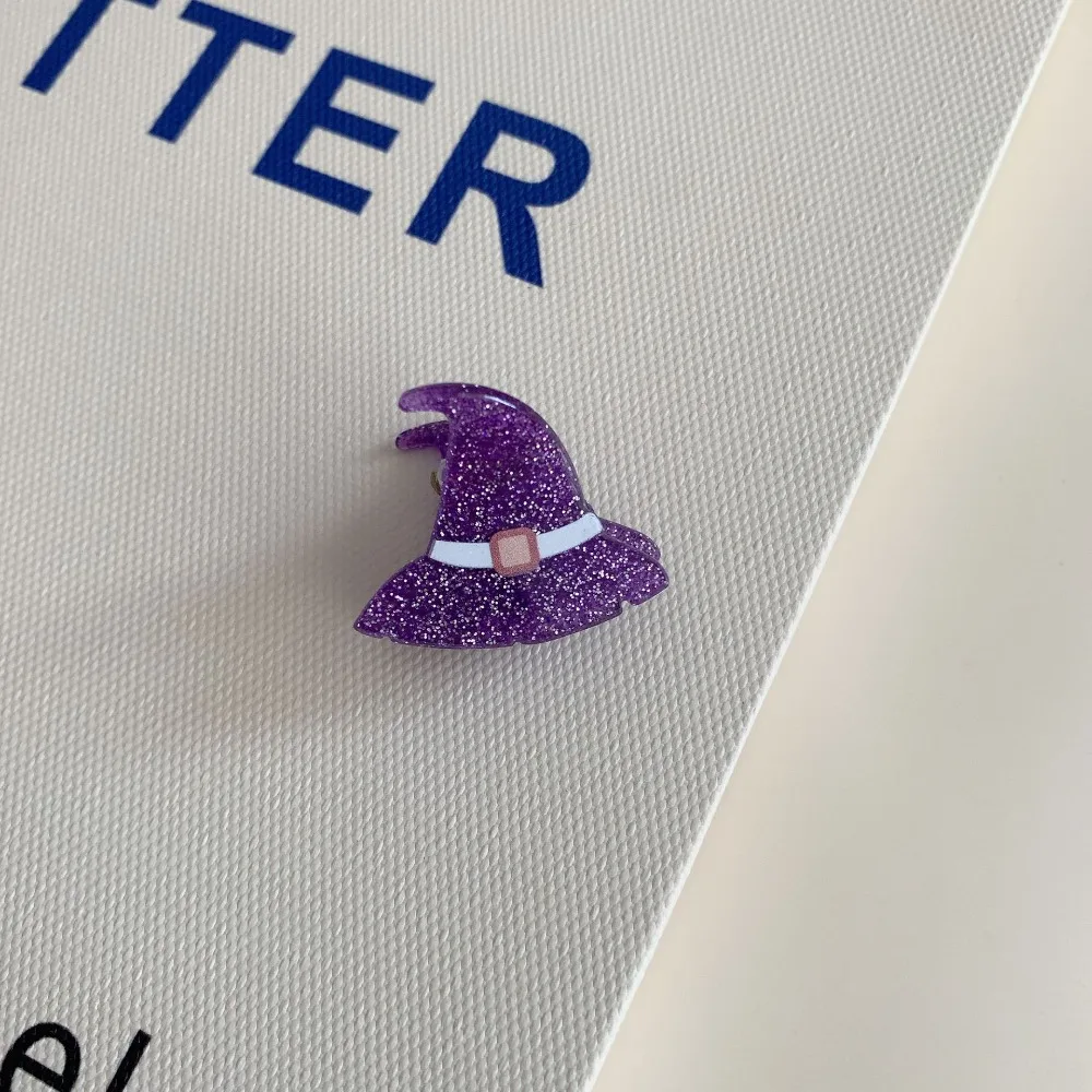 أزياء اليقطين هالوين البسيطة انتزاع كليب الخفافيش الاكريليك شبح انتزاع كليب غطاء الرأس الصغيرة هالوين دبوس الشعر حزب أغطية الرأس