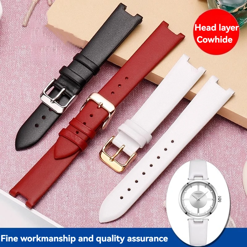 For Kenneth cole watch strap kc2609 kc2649 kc2647 kc2676 Notch Cowhide watchband women Whtie Red KC Bracelet 18mm with Tools