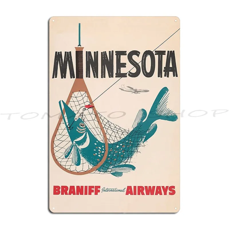Vintage Minnesota Brannif Airways Metal Plaque Wall Pub Garage Painting Wall Cave Iron Tin Sign Poster