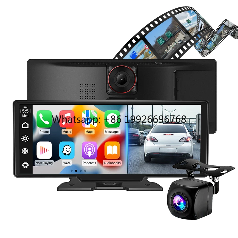 

10.26" Portable GPS Navigator with CarPlay & Android Auto Mirror Link Rear Camera Touch Screen for Worldwide Map