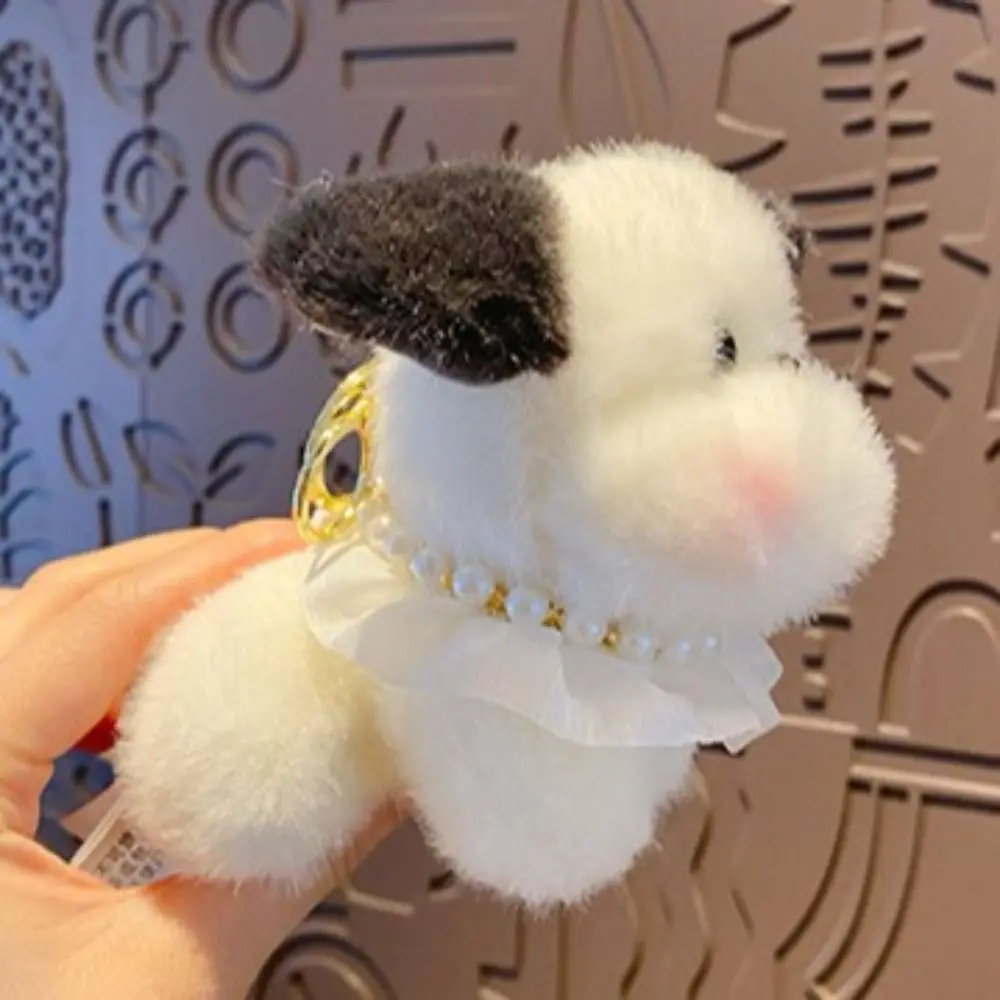 Casual macio dos desenhos animados boneca chaveiro brinquedo accessor na moda bonito filhote de cachorro chaveiro pingente boneca de pelúcia pendurado ornamento estudante