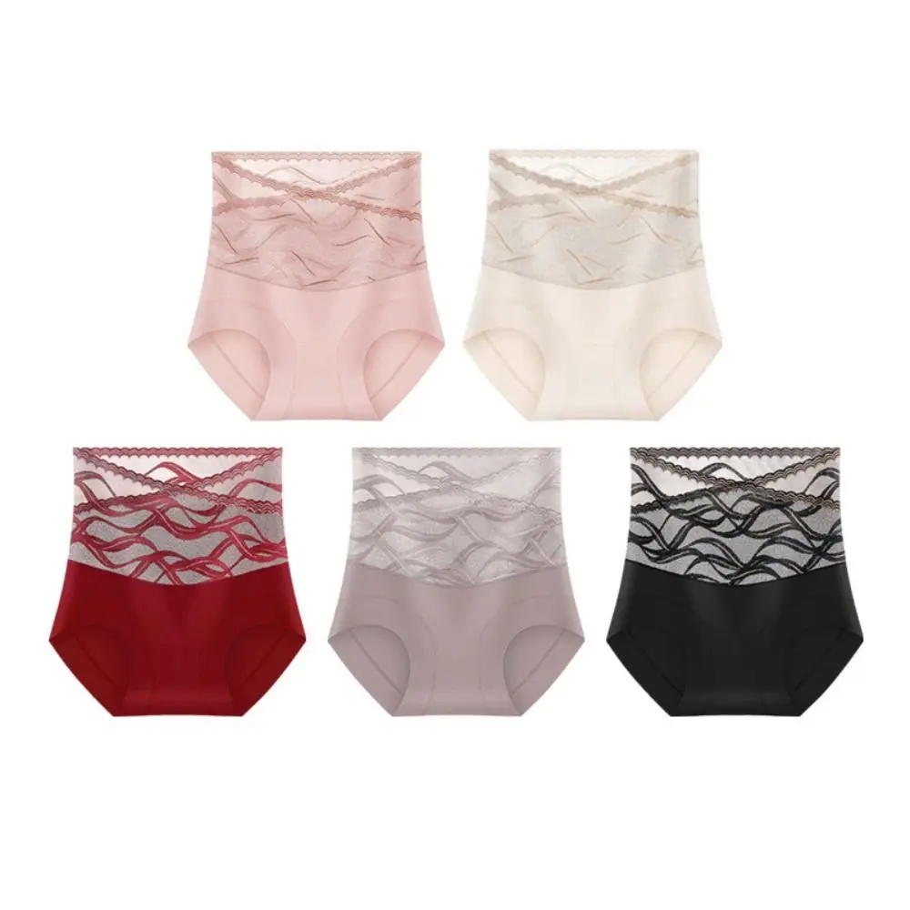 สบายลายลูกไม้กางเกงไม่มีรอยต่อตาข่ายบางกางเกงเอวสูงกางเกงชุดชั้นในชุดชั้นในสําหรับสุภาพสตรี