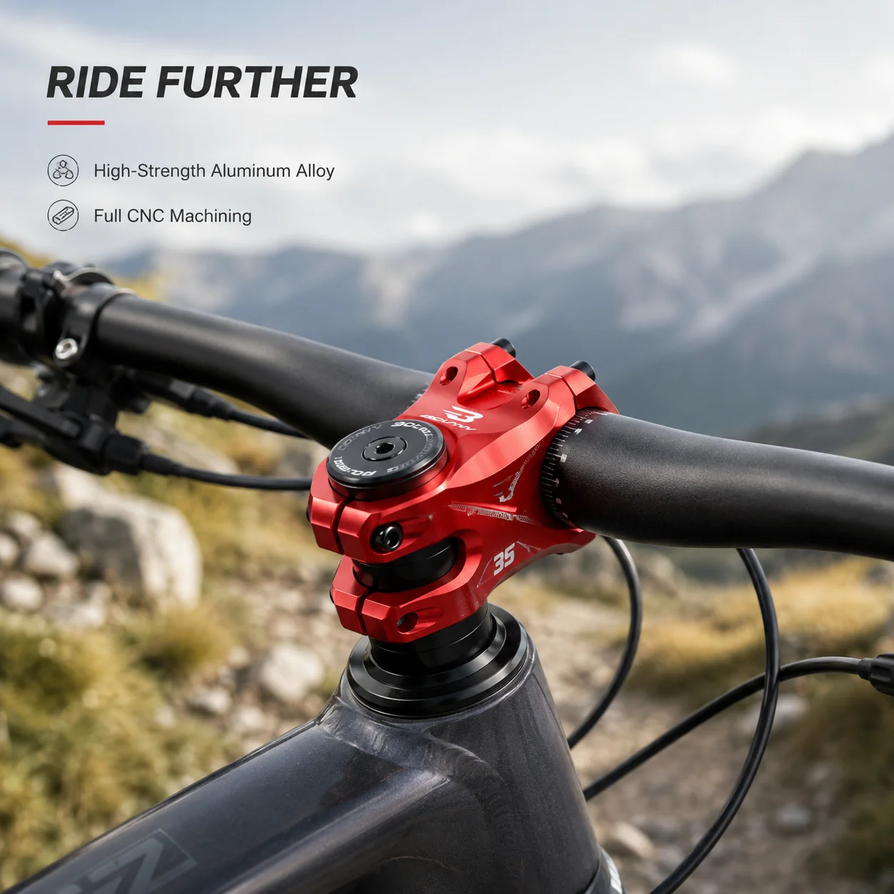 BOLANY 50mm Short Bike Stem CNC Aluminum Alloy Hollow 31.8mm Handlebar Clamp 28.6mm Steerer for MTB Road Downhill Bicycle