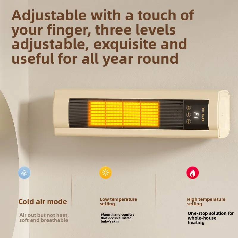 Multi-Functional PTC Heater Desktop Wall Mount Baseboard Fast Heating Energy Saving Remote Control Flame-Retardant Warm Air