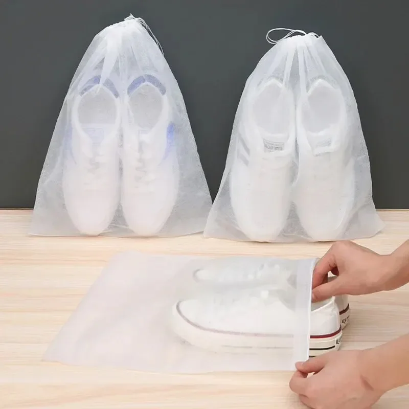 

20pcs Non Woven Shoe Bag With Drawstring Storage Bag, Dustproof And Anti Yellowing Air Drying Bag, Travel Shoe Cover Rain shoes