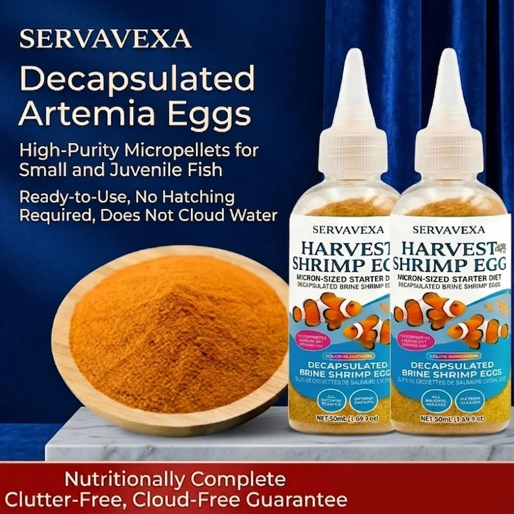 Alimento Premium para Alevinos de Betta e Guppy: Ovos de Artemia Decapsulados Naturais com Alto Teor de Proteína para Peixes de Aquário – Crescimento Rápido e Digestão Saudável
