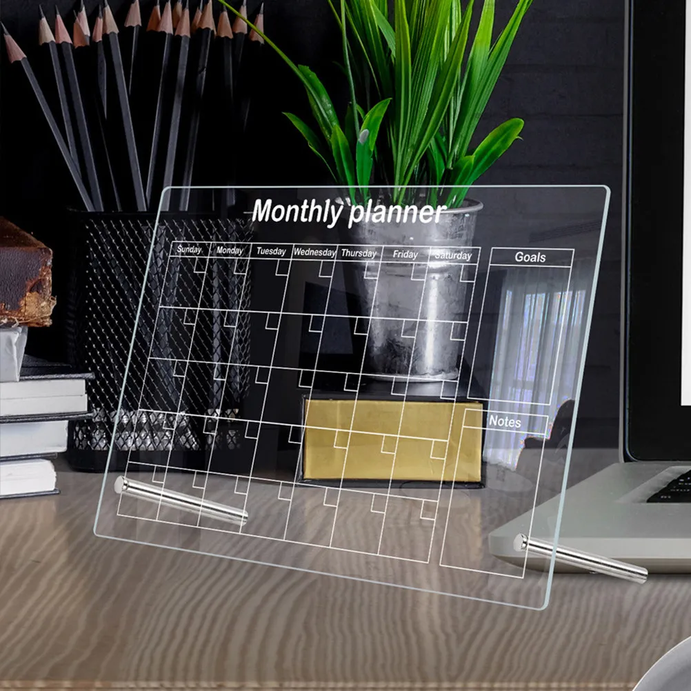 

1Set Acrylic Memo Board Transparent Dry Erase Desk Sheet Multi Function Planning Message Note Writing Board for Home Office