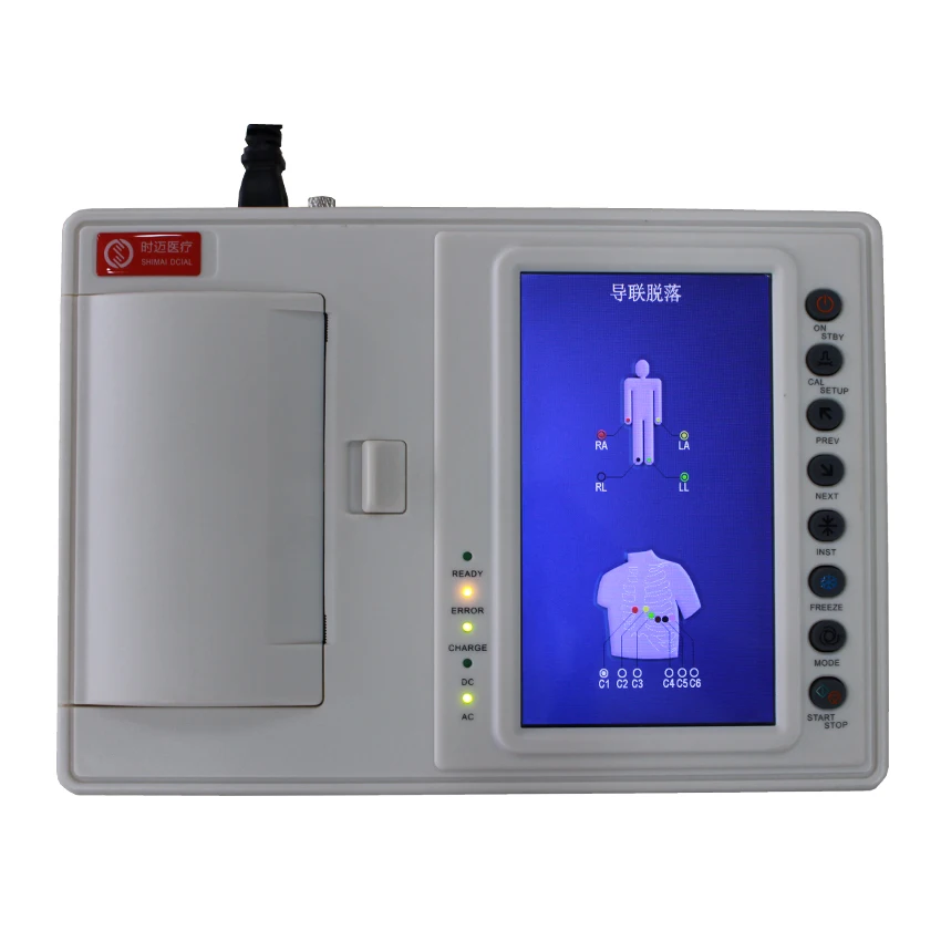 

6E healthcare portable color screen electrocardiogram 12 lead ecg machine 3 channel digital ekg ecografo machine price