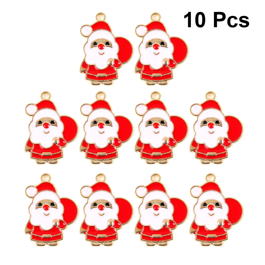 

10 Pcs Alloy Santa Claus Pendant Christmas Charms for Jewelry Ornaments Pendants DIY