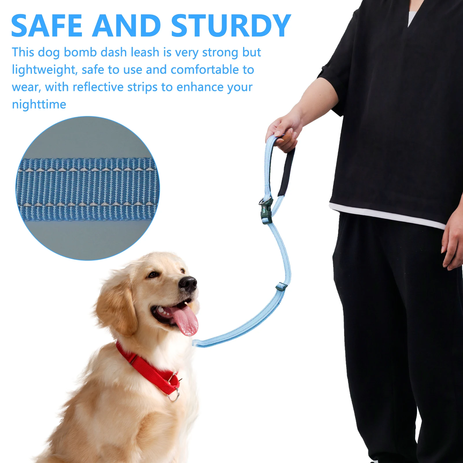 Hand Free Dog Leash for Pet Reflective Adjustable Dog Leash for Walking Safe Waist Belt Chest Strap Traction Rope Dog Accessory