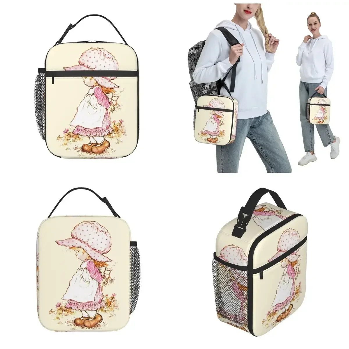 Cute Girl's Insulated Lunch Tote Bag Sarah Kay Cartoon Flower Girl Merch Food Box 2023 New Thermal Cooler Lunch Box For School