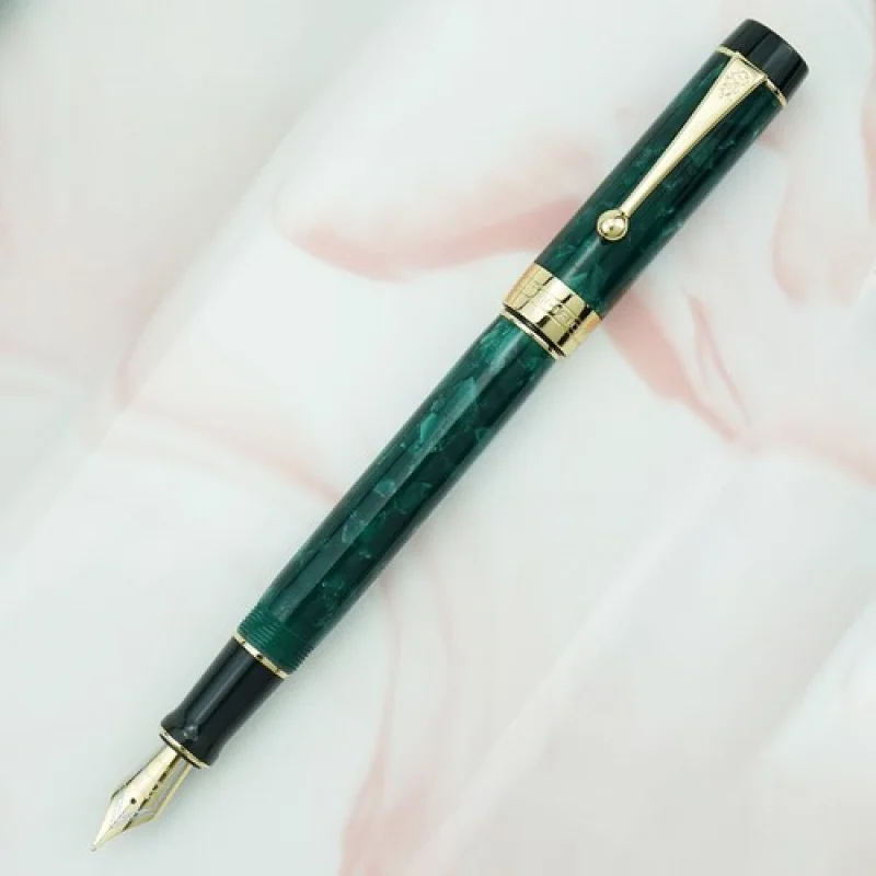 

Перьевая ручка из смолы A + Green Jinhao 100, подарочная ручка для письма с изогнутым наконечником EF/F/M