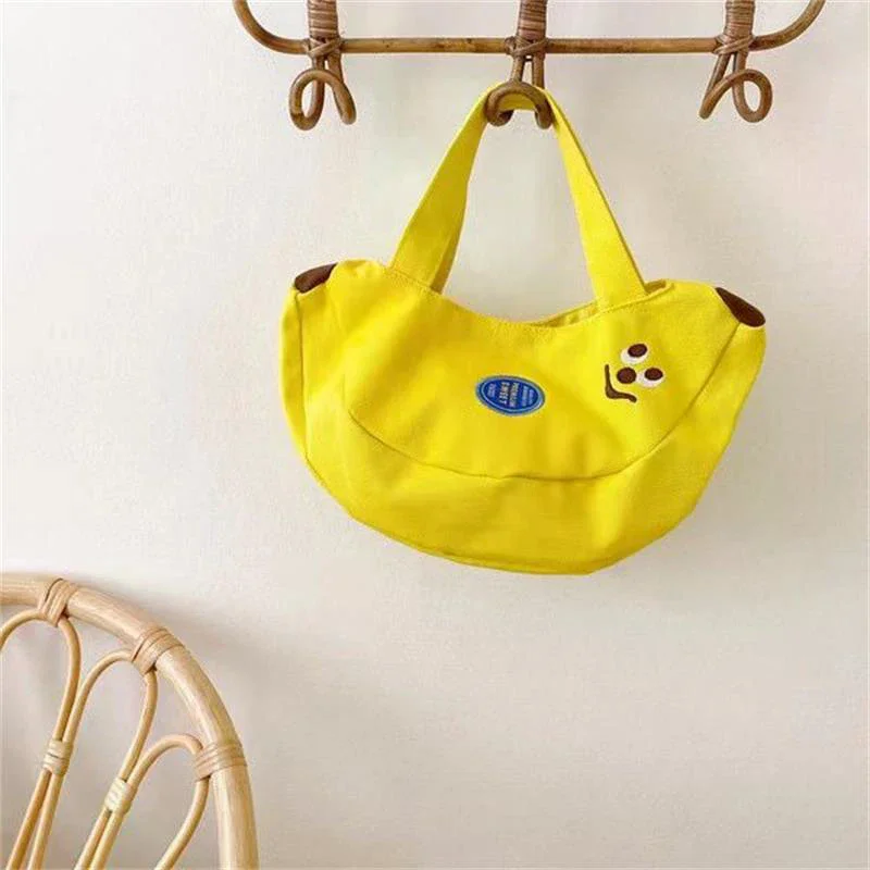 Cute Funny Banana Hand Bag Large Capacity Canvas Bag Small Tote Bags Mother Kids Bags Portable Shopping Bags Purses Handbag Gift view 4